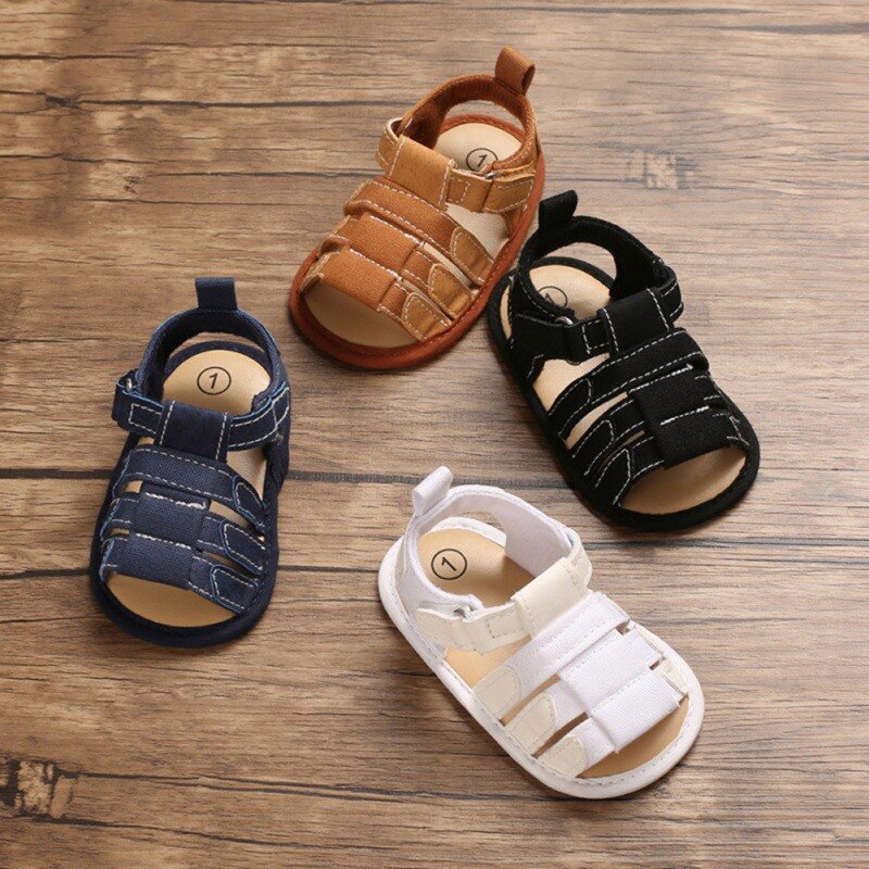 Zapatillas de lona con suela blanda para recién nacidos, sandalias para cuna, de 0 a 18 meses