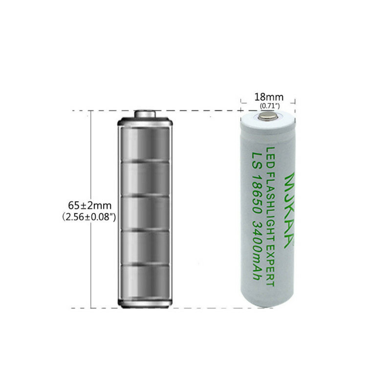 8 pces 100% original novo 18650 3.7v 3400mah bateria recarregável de lítio branco para lanterna elétrica