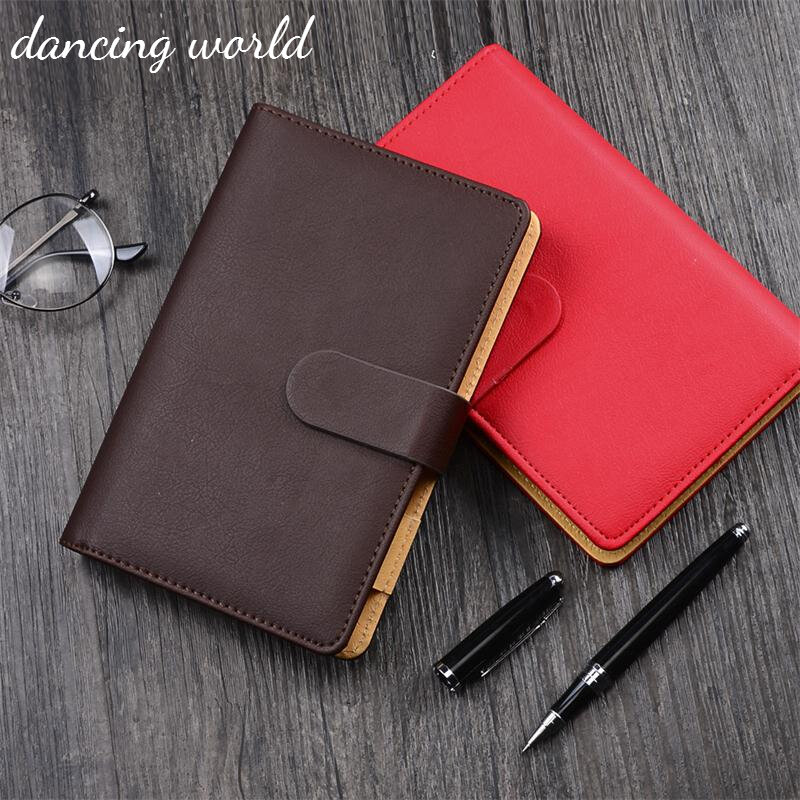 Business Brown Black Red Leather Agenda Magnetic Snap Ring Binder Planner Organizer Notebooks A6 A5 B5 Spiral Notebook Cuaderno