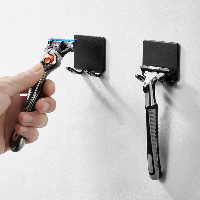 1Pcs Razor Holder Punch Free Men Shaver Shelf Storage Hook Wall Adhesive Shaving Razor Rack Household Bathroom Accessories