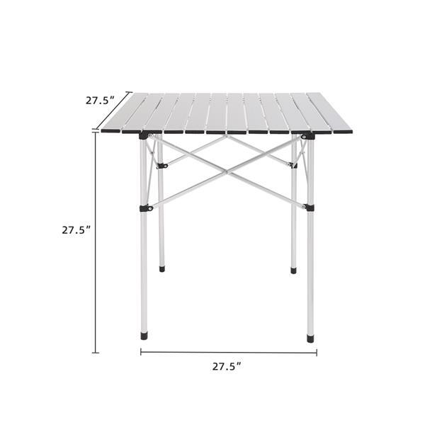Mesa de acampada plegable, plegable, cuadrada, ligera, de aluminio, 70x70x70CM