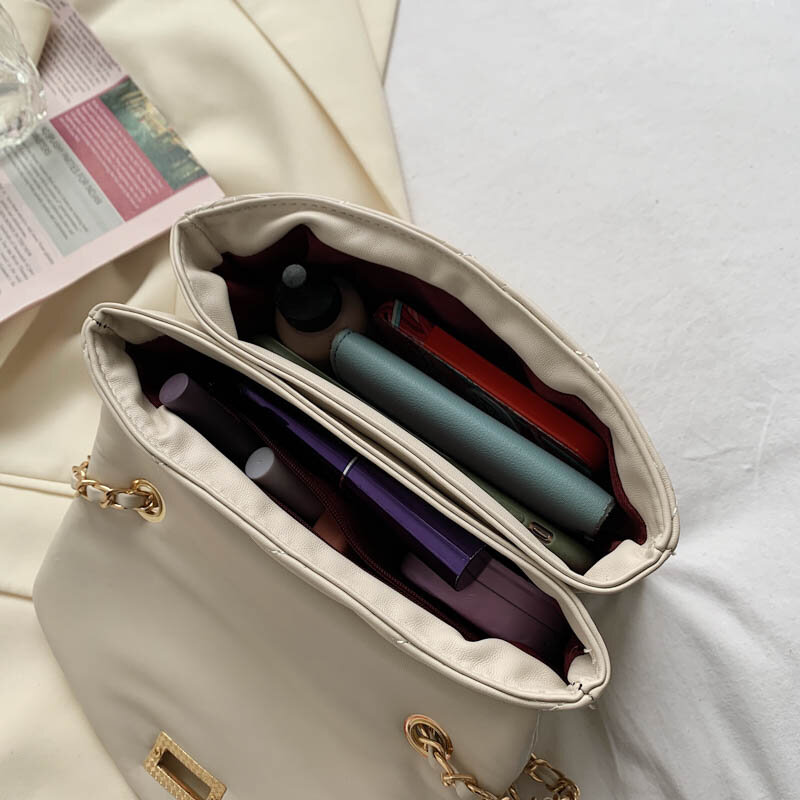 Sacs à bandoulière Vintage pour femmes, sacoches, Sac à épaule en cuir, marque de luxe, sacs à Main avec chaîne