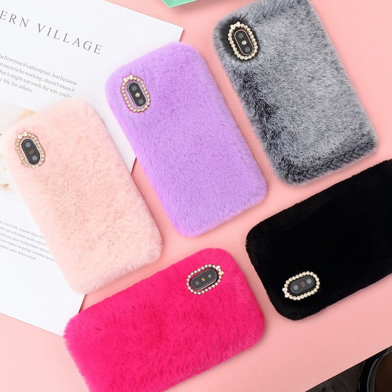 Luxe Bling Case Voor Samsung Galaxy A71 A51 5G A70 A50 A40 A20e A10 A20 A30 A41 A21s A81 a91 Warm Bont Pluche Zachte Siliconen Cover