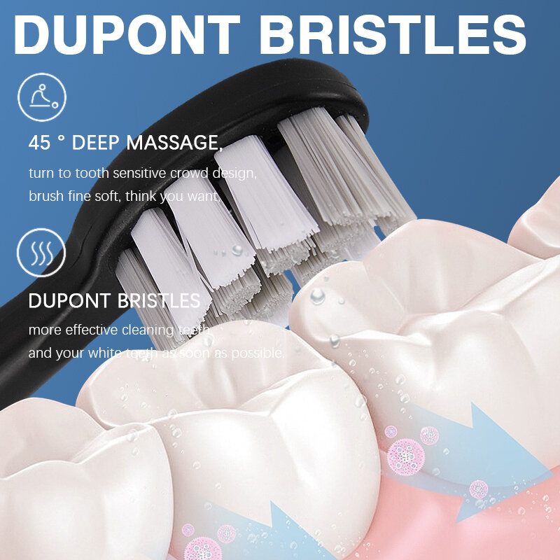 Boyakang-cepillo de dientes eléctrico ultrasónico para adulto, 3 modos de limpieza, sincronización inteligente, IPX7, cerdas Dupont impermeables, carga por inducción