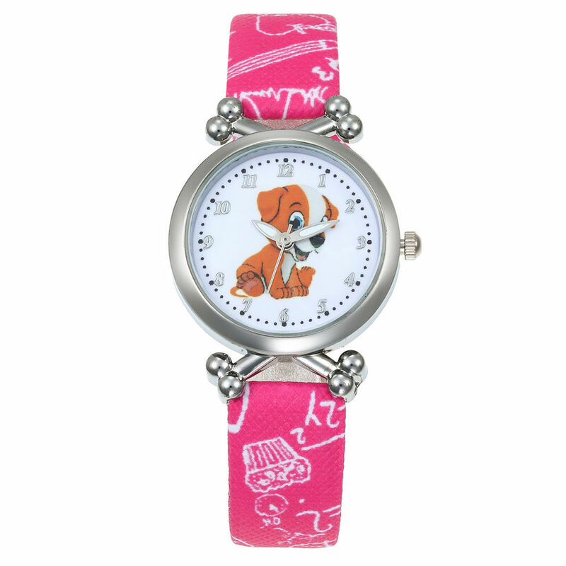 New Fashion cute girls Brown Dog design Children Watch Quartz Jelly Kids Clock boys Student Wristwatches Relogio kol saati clock