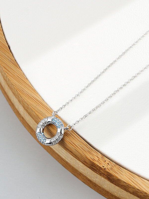 SILVERHOO S925 srebro naszyjniki okrągły kształt cyrkonia naszyjnik dla kobiet najlepiej sprzedających się biżuterii prezenty urodzinowe