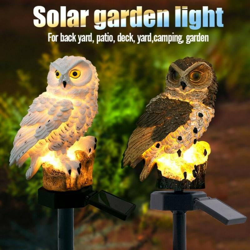 Zonne-energie Tuinverlichting Uil Dier Pixie Gazon Ornament Waterdichte Lamp Unieke Kerstverlichting Outdoor Solar Lampen