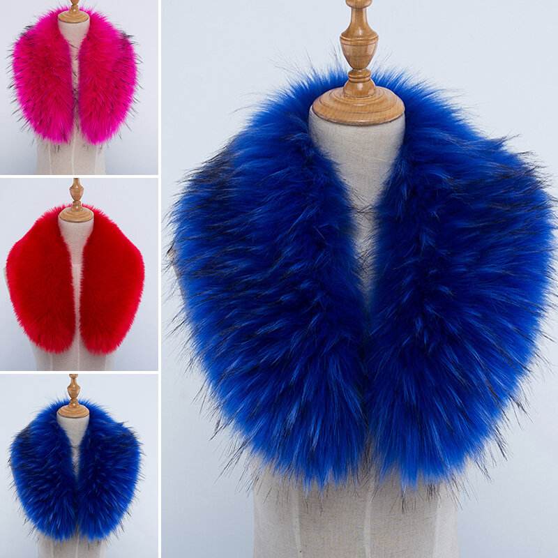 Fur Collar Faux Fur Trim Hoodie Custom Made Fur For Hood Collar Shawl Down Coat Hood Fur Decor Warm Scarf мех для капюшона