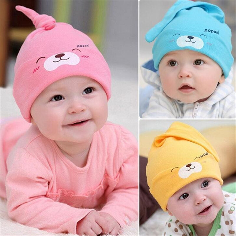 Детская шапка, детские шапки с мультяшным принтом, хлопковая Вязаная Шапка-бини, шапка в стиле хип-хоп для маленьких мальчиков и девочек, осенне-зимний головной убор для новорожденных