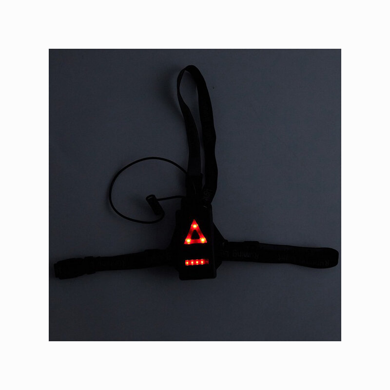 Светодиодный ночной фонарь для спорта на открытом воздухе, нагрудная лампа с зарядкой от USB, предупреждающий фонарь для бега, велосипедный ф...