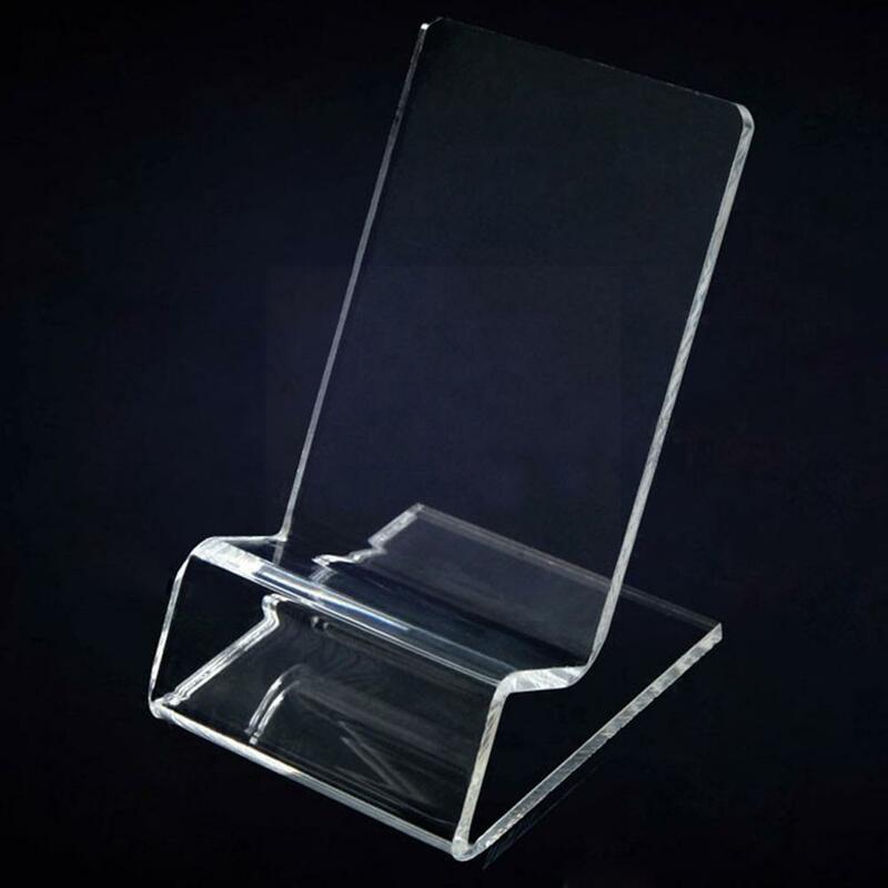 Przezroczysty akrylowy stojak na biurko półka uchwyt na telefon komórkowy karta biura na biurko karta stojak biznesowy stojak Busine J0W3
