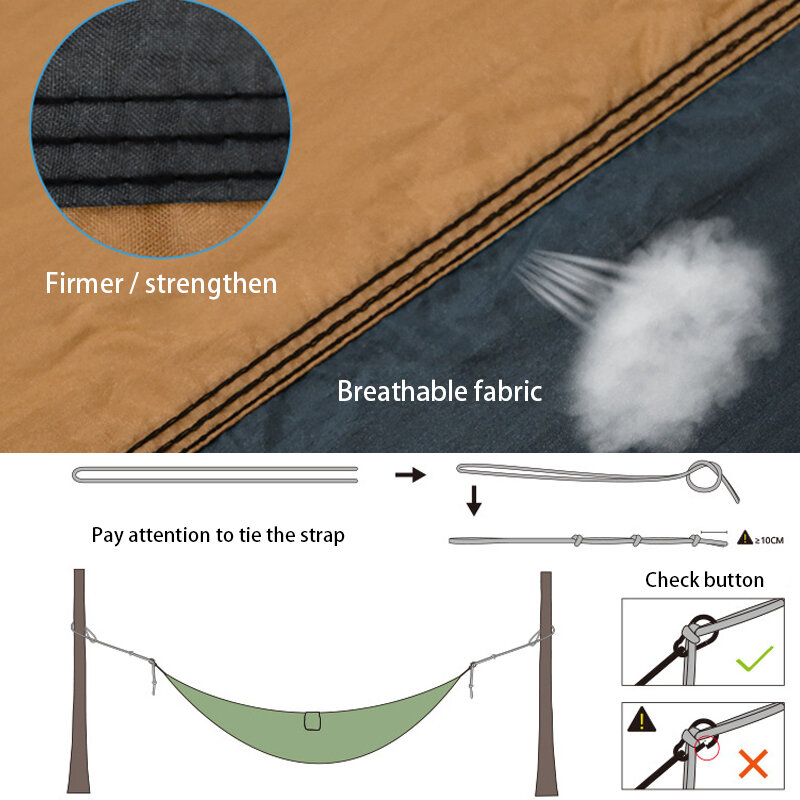 Portátil de pouco peso náilon parachute duplo hammock multi-funcional acampamento mochila viagem praia quintal jardim