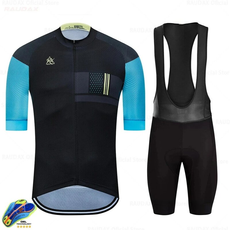 Raudax-ropa de ciclismo para hombre, camiseta de manga corta con Areo y arcoíris, equipo profesional para verano