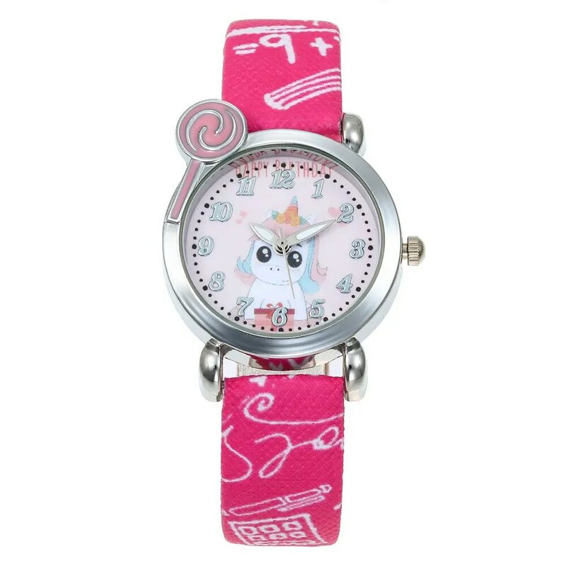 6 色漫画馬柄の腕時計革ストラップ時計子供ユニコーンスポーツ腕時計ボーイズガールズ時計 relojes