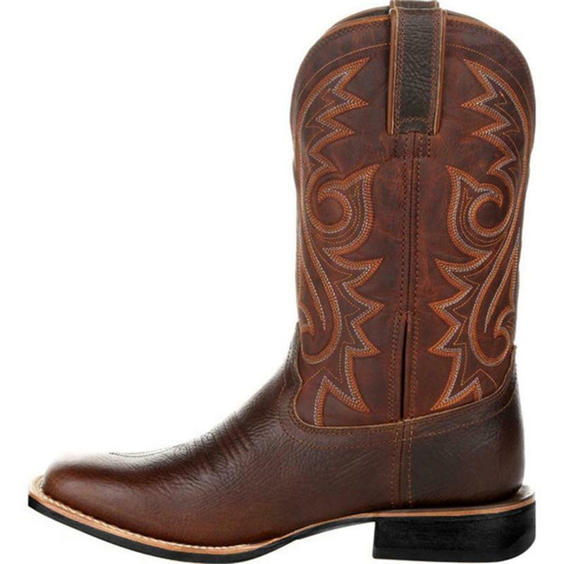2021 autunno e inverno nuovi stivali da Cowboy occidentali a testa larga da uomo e da donna a maniche lunghe ricamati a tubo alto XM381