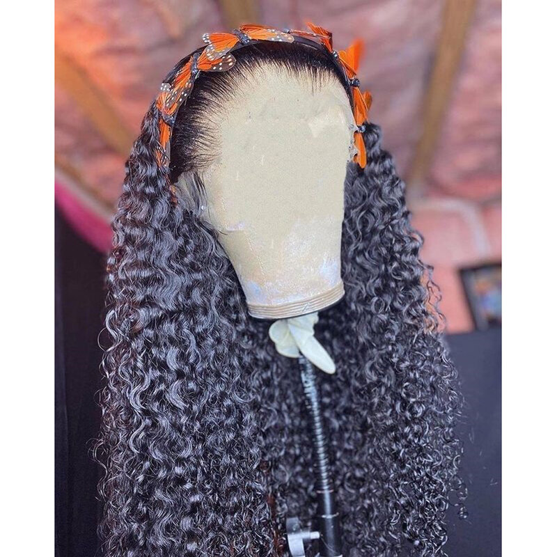 Rambut Palsu Sintetis Berenda Depan Keriting Panjang Ketebalan 180% 26 Inci untuk Wanita dengan Rambut Bayi Serat Tahan Panas Rambut Sehari-hari Pakai Wig