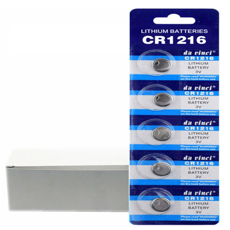 CR1216 5 Buah = 1 Kartu Baterai Tombol Lithium 35MAh 3V untuk Jam Tangan Mainan Elektronik Jarak Jauh DL1216 5034LC BR1216 Baterai Sel Koin
