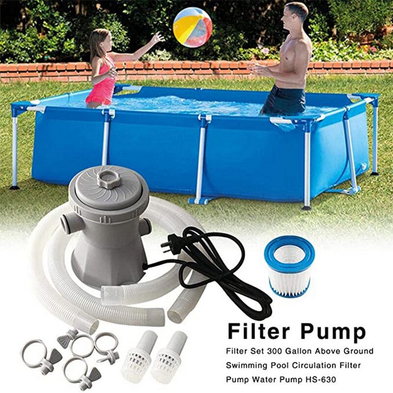 Bomba de filtro de piscina elétrica bomba de filtro de piscina durável reutilizável swimm piscina filtro purificador de água da ue reino unido eua mangueiras de bomba de filtro