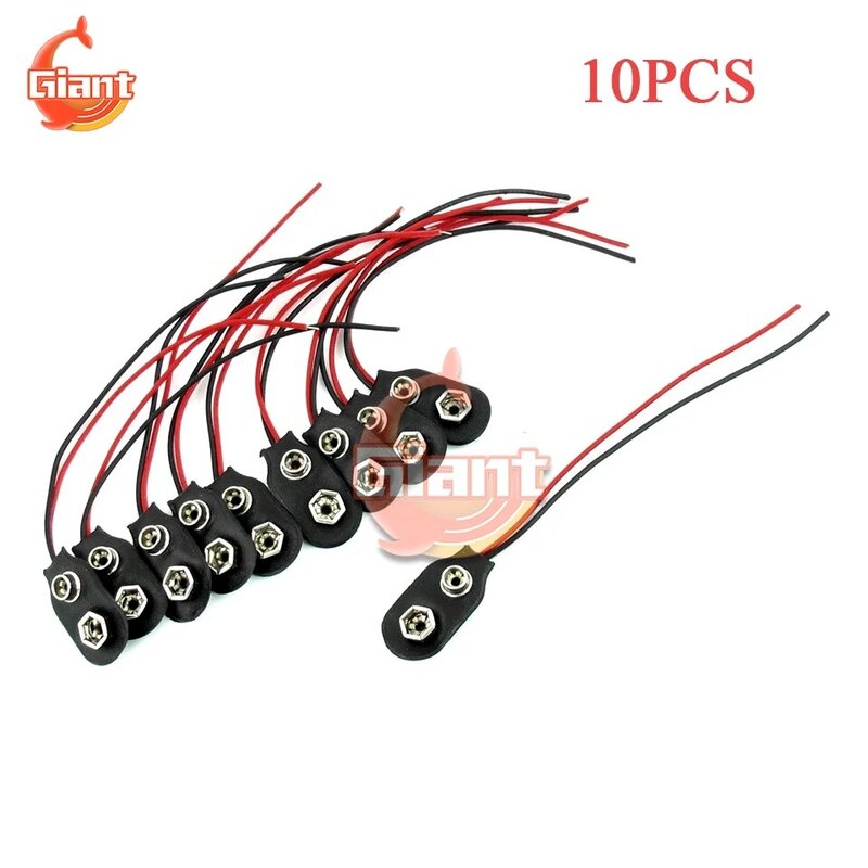 10PCS 9Vคลิป-บนขั้วต่อแบตเตอรี่9V Snap-On Connector Wireผู้ถือCable Leadsสายไฟ9V I-แบบอักษรSoftshellแบตเตอรี่หัวเข็มขัด