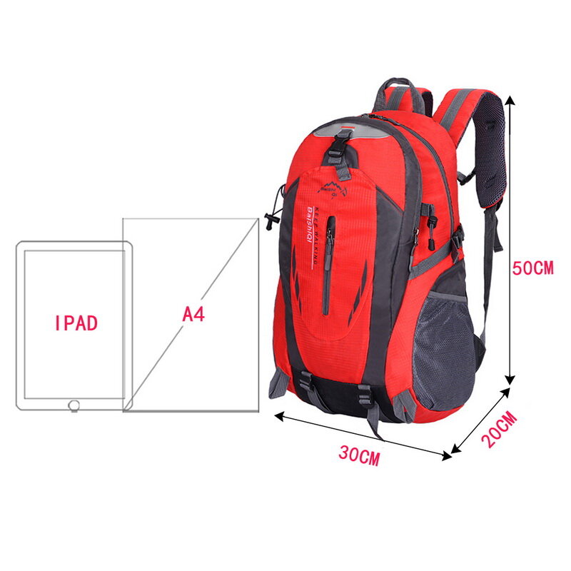 Мужской рюкзак 40 л, водонепроницаемая сумка для ноутбука, школьная дорожная сумка для женщин и мужчин, рюкзак для пеших прогулок и велоспорт...