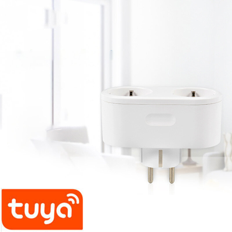 Presa intelligente europea Tuya con misuratore di potenza, una per presa due in uno, smart home wireless compatibile con Tuya home assistant