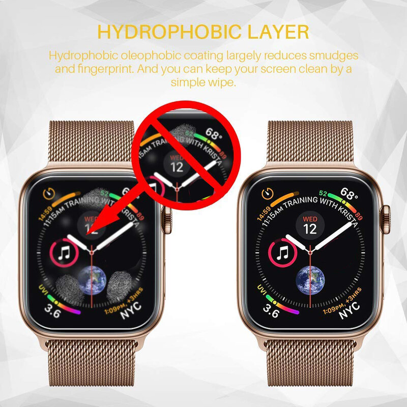 Folia zabezpieczająca ekran do zegarka Apple Watch 6 SE 5 4 40MM 44MM jasne pełna ochrona Film nie szkło do serii iWatch 3 2 1 38MM 42MM
