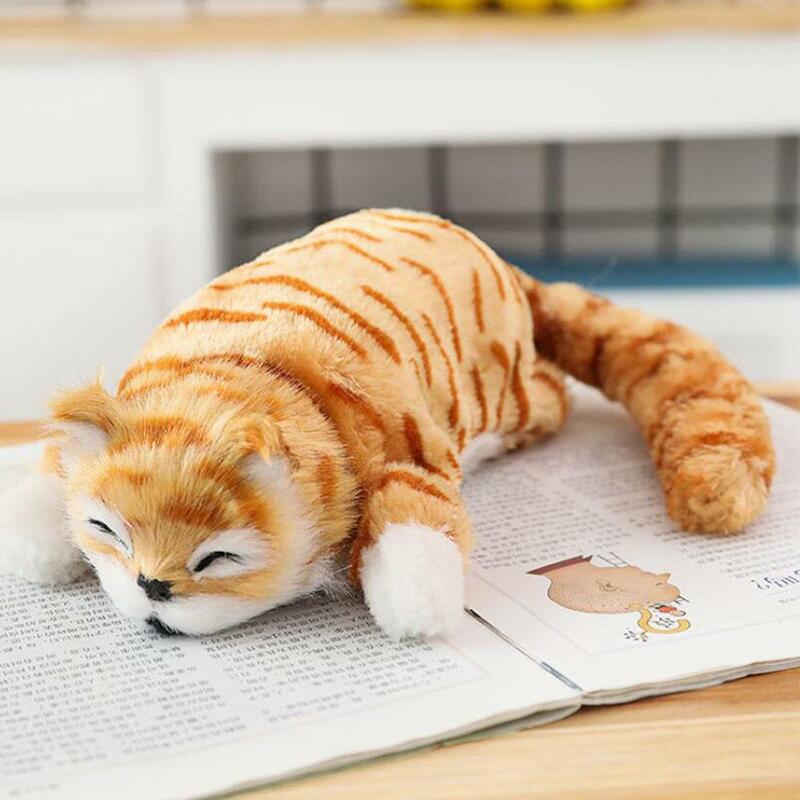 Kuulee 전기 시뮬레이션 고양이 플러시 인형 사운드 모터 안전 경량 어린이 장난감 선물 전기 장난감 롤링 고양이 시뮬레이션 고양이