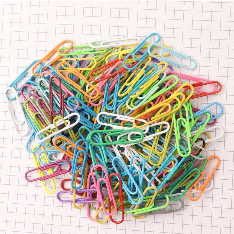 200PCS farbe kunststoff beschichtet papier clip nickel-überzogene silber papier clip 28MM papier clip