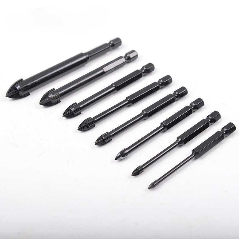 8 Pçs/set Lança Cabeça Conjunto de Bits Carboneto de Tungstênio Broca De Vidro Da Telha de Mármore Da Telha Cerâmica Espelho Brocas 3/4/5/6/7/8/10/12mm