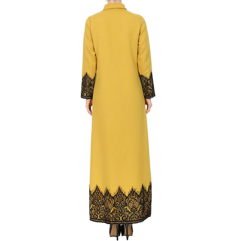 Abaya – robe musulmane en dentelle pour femmes, coupe frontale, Maxi Kaftan, Kimono, Jalabiya, robes turques, pour ramadan, tendance