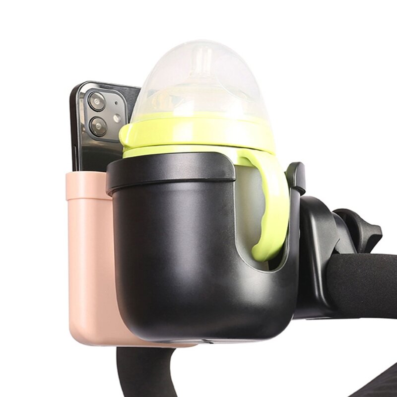 2 in 1 Baby Stroller Cup Holder + Phone Holder troller Accessories for Milk Bottles Rack Bicycle Bike Bottle Holder