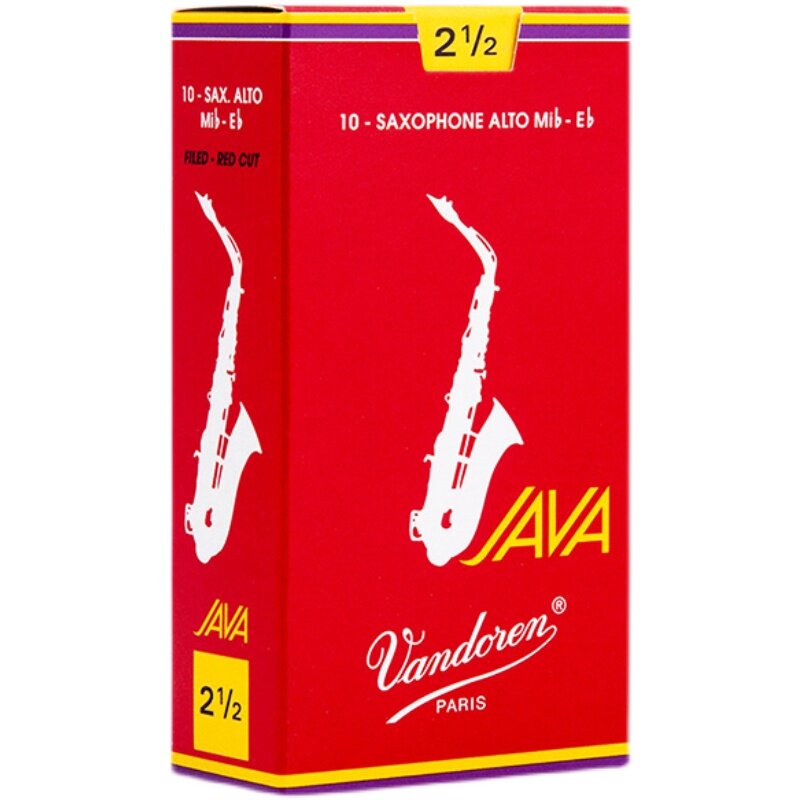 Oryginalna francja Vandoren JAVA saksofon altowy czerwony stroiki/Eb saksofon altowy stroiki 2.5 # pudełko 10 [z prezentem]
