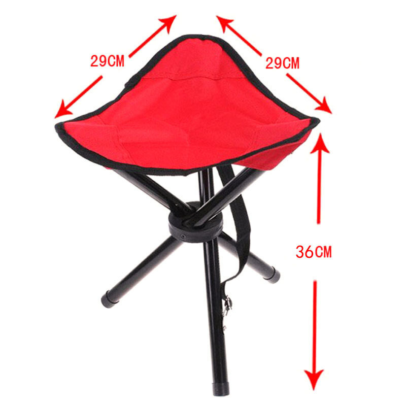 Taburete grande de tres patas con silla de pescar al aire libre, Plegable, portátil, pequeño, campo, silla Triangular de campamento