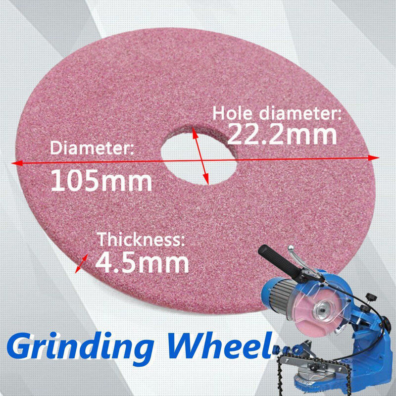 Disco de cerâmica não tecida para afiador de motosserra, 105x4.5mm rosa, corrente de 3/8 "e 404mm