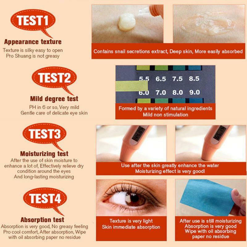 1PC Snail Essence Eye Cream Moisturizing Firming Anti-Aging Eye Care Dark Circle Removal Anti-Puffinessตาครีมความงามตา