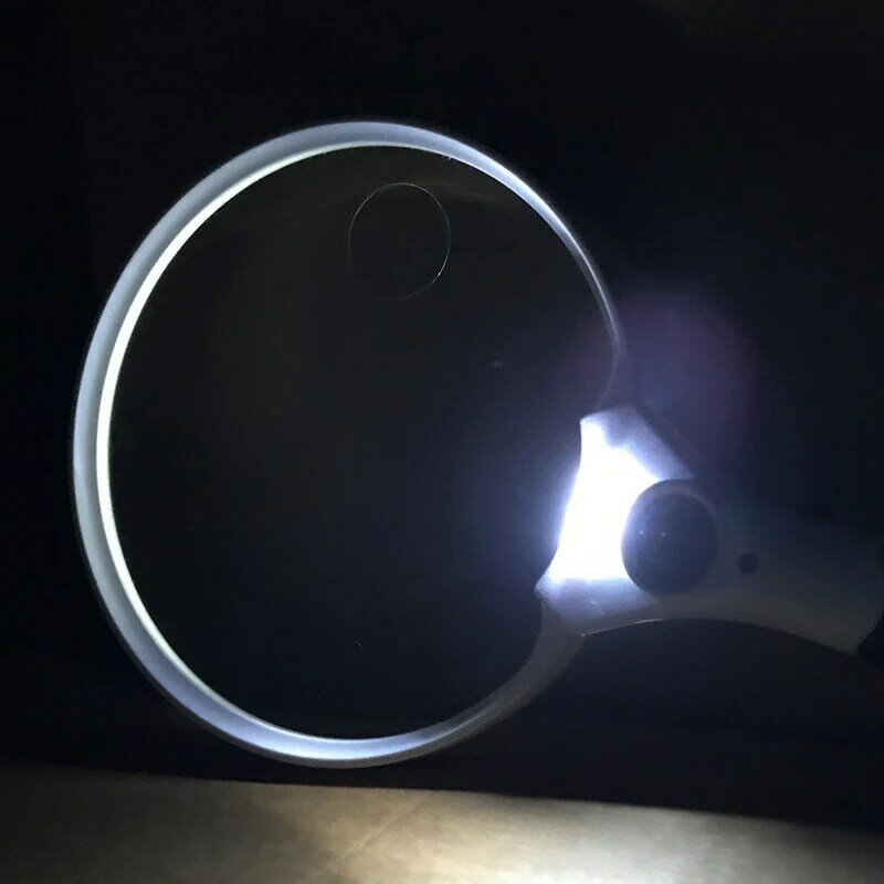 2x 4x25xハンドヘルド拡大鏡137mm大型ハンドル拡大鏡は収集研究を読むためにLEDライトによって照明を点灯します