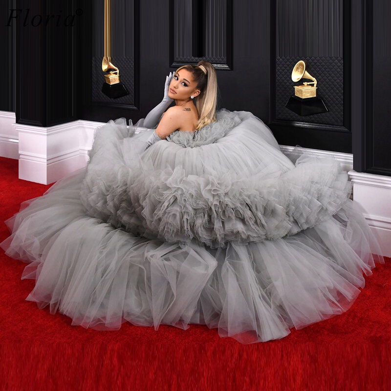 Princess Gray Celebrity Dresses 2020 Middle East Sexy Red Carpet Runaway Dresses Fashion Photography Gowns Plus Size Vestidos