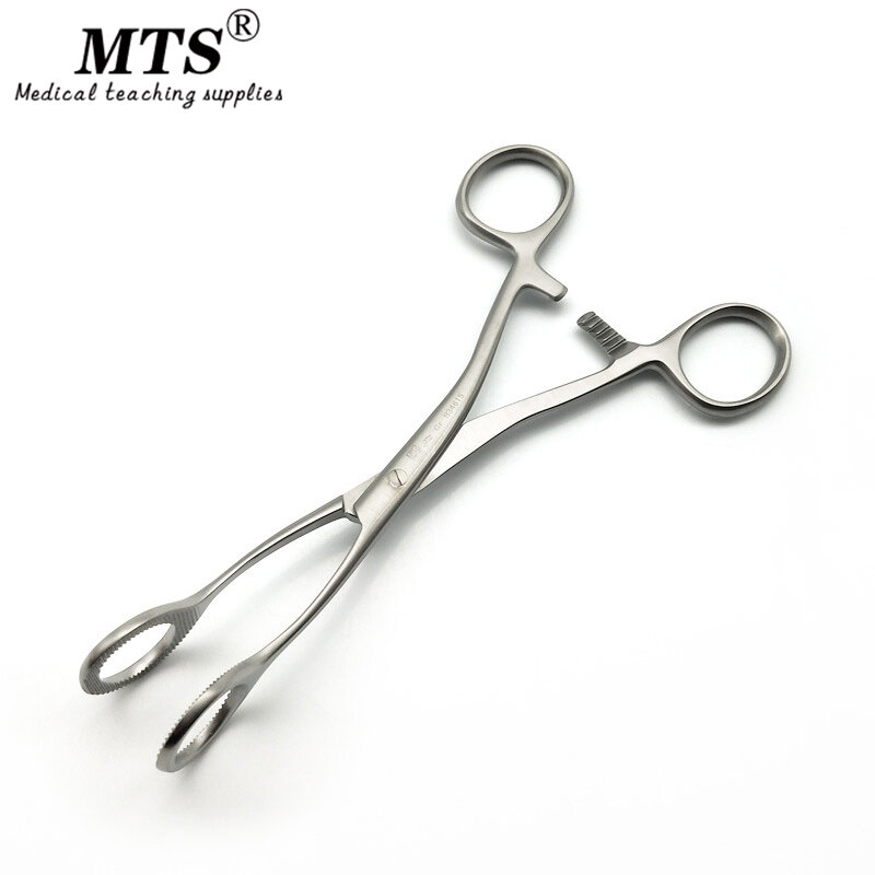 Tongue forceps 17cm stainless steel straight elbow tongue forceps dental oral surgery instruments