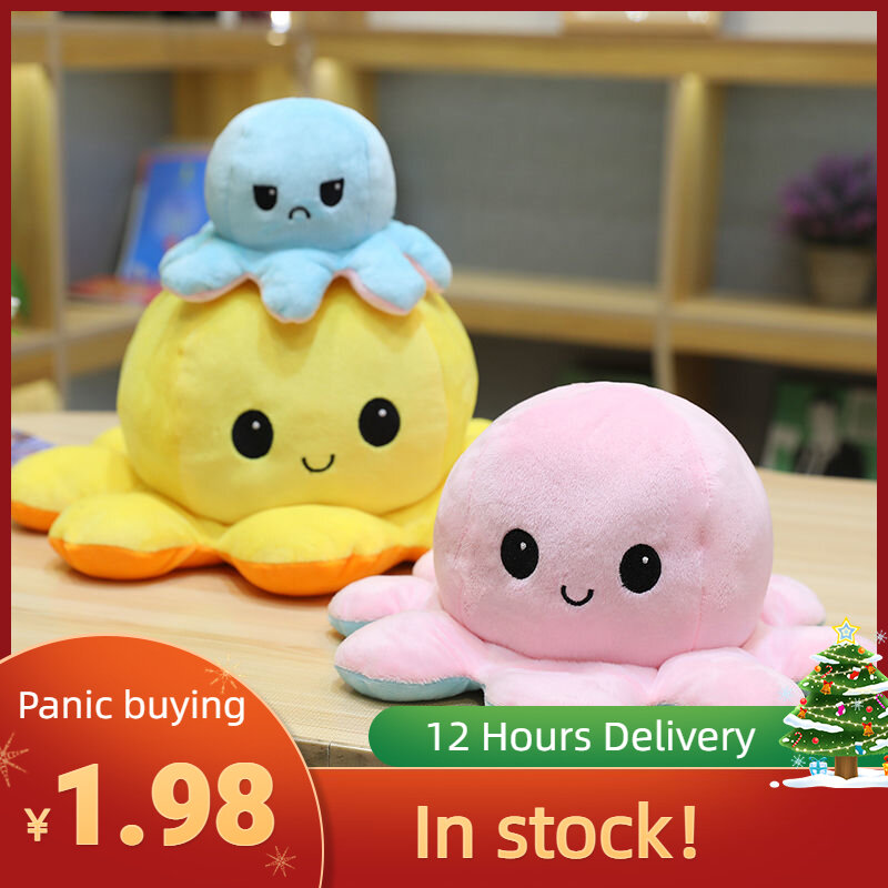 Strange Genuine Two-side Octopu Cara Child Ornaments Octopus Luminous Funny Cara Octopus Squishy Recommend Cotton Octopu