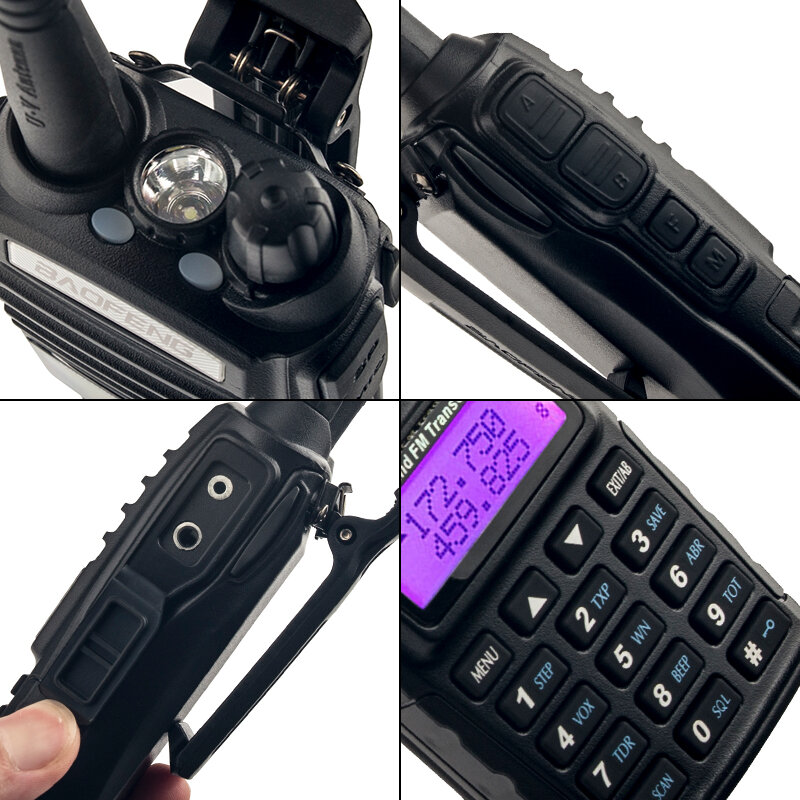 Baofeng-rádio de comunicação uv, walkie talkie, estação de rádio, transmissor, dual-band, walkie talkie