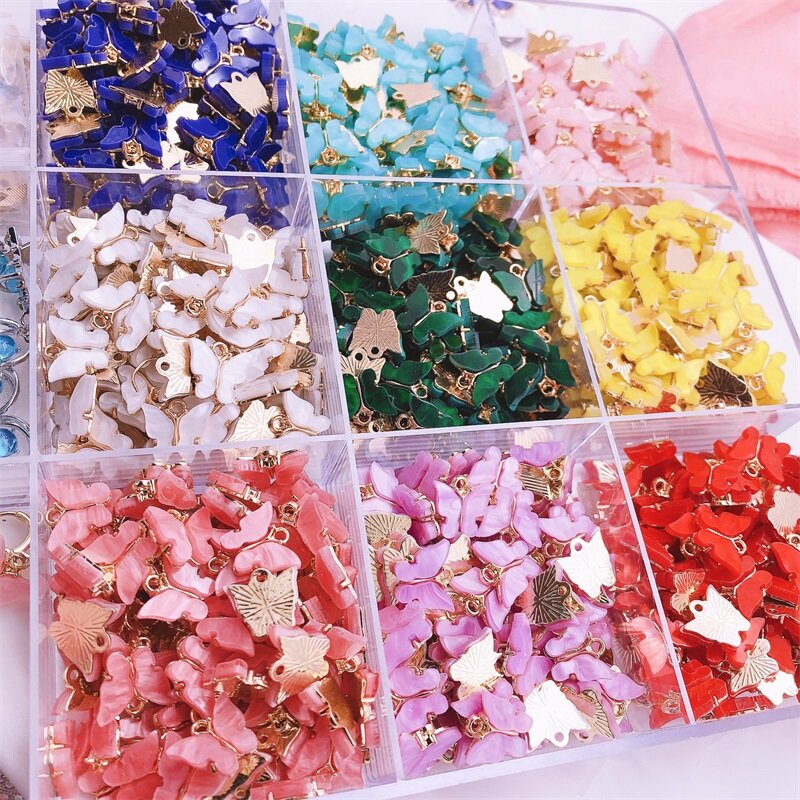 20Pcs Colorful Acrylic Butterfly Charm Pendant For Jewelry Making Animal Earrings Accessories Wholesale DIY Bracelet Findings