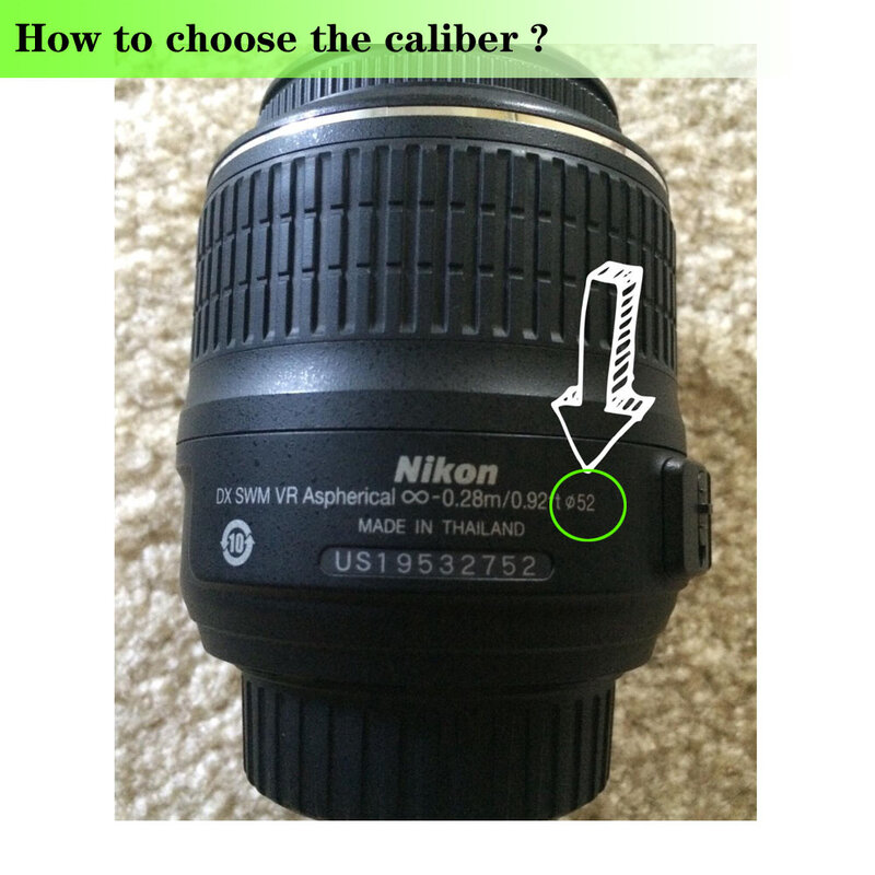 DSLR lente de cámara SLR de 49mm 52mm 55mm 58mm 62mm 67mm 72mm 77mm 82mm para Nikon Protector de lente de accesorios de la cubierta