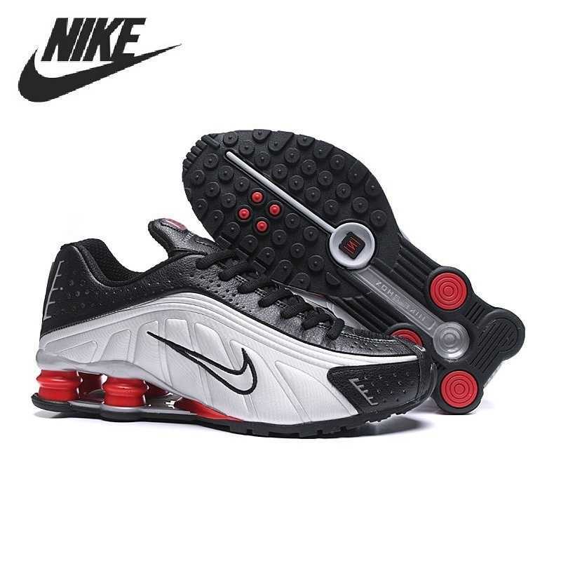 Nike-Zapatillas deportivas originales para hombre y mujer, calzado para correr SHOX R4, con columna de aire, Eur 36-46, novedad
