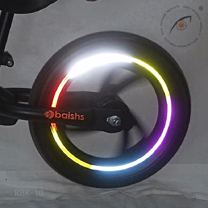 Color High-reflective Bicycle Rim Tire Reflective Stickers Children Balance Bike Reflective Stickers Night Riding Safety Warning