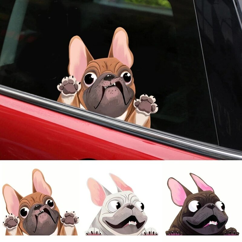 3D Funny Puppy Cartoon naklejki samochodowe osobowość Car Styling kolorowe okno ciała naklejka winylowa naklejka naklejka samochodowa