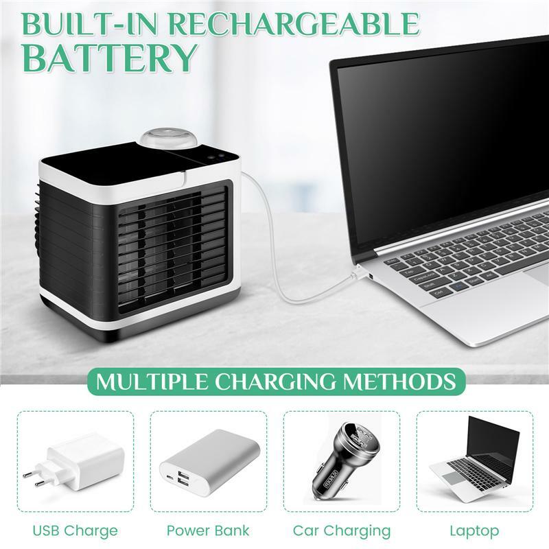 Miniaire acondicionado portátil USB, purificador de aire, humidificador, ventilador de refrigeración de escritorio, 3 velocidades, 700ML, para oficina y habitación