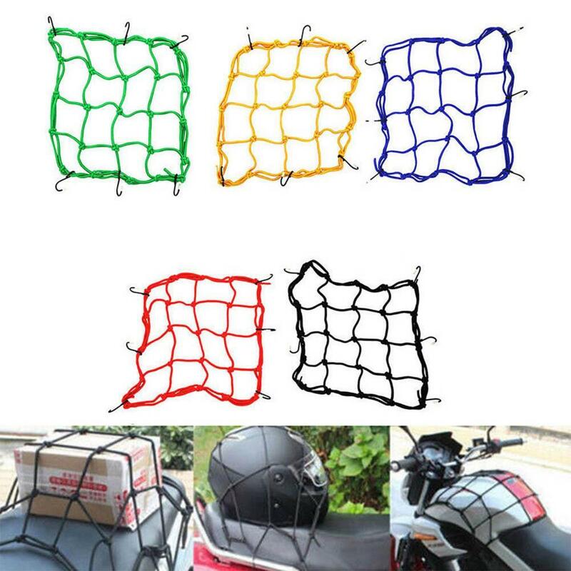 Motorcycle Luggage Net Cover Bike Hold Down Fuel Tank Luggage Mesh Rubber Elastic Web Bungee Motorcycle Bike Tank Car Styling