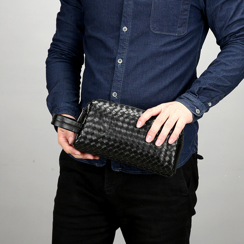 Bolsa de mão masculina de design, bolsa de mão com tecido de alta capacidade para viagens, para homens