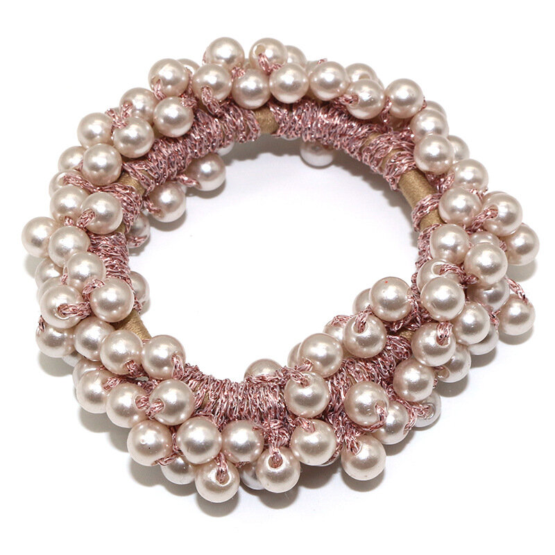 Bandes élastiques en caoutchouc Imitation perle pour femmes, accessoires pour cheveux, corde coréenne solide, nouvelle collection