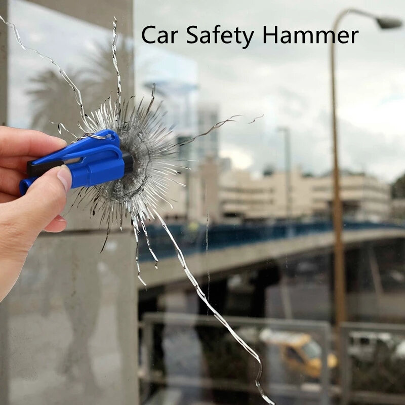 Martelo de segurança portátil para janela de carro, ferramenta de emergência para fuga, cortador de cinto de segurança para economia de vida
